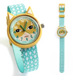 Djeco kinderhorloge Party - kleurrijk leren klokkijken horloge