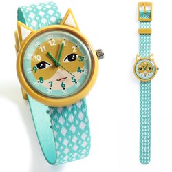 Djeco kinderhorloge Party - kleurrijk leren klokkijken horloge