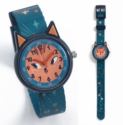 Djeco kinderhorloge blauw - educatief leren klokkijken
