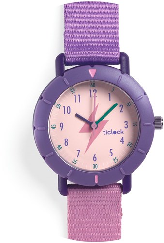 Djeco sporthorloge Purple Flash - schokbestendig en waterdicht