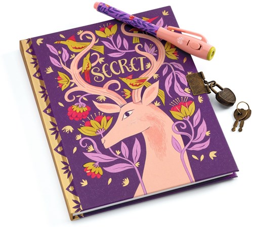 Djeco carnet Melissa journal secret - stylo magique - lampe UV-2