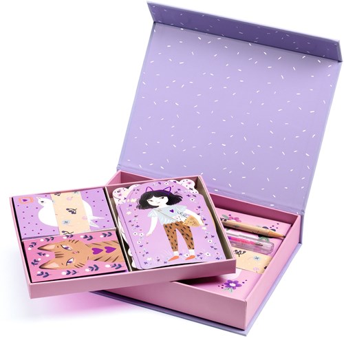 Djeco set d'écriture Lucille - coffret de papeterie créatif pour enfants-2