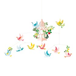 Djeco baby mobiel vogelkooi - kleurrijke hangdecoratie voor babykamer