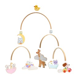 Djeco baby mobiel houten babydieren decoratie kinderkamer