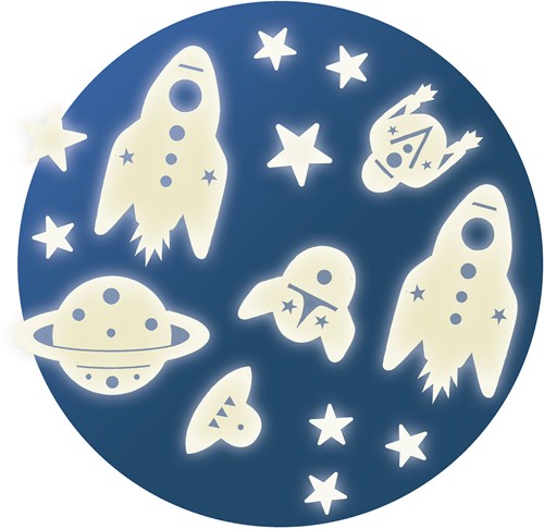Djeco Glow in the Dark muurstickers Space mission - Ruimte decoratie