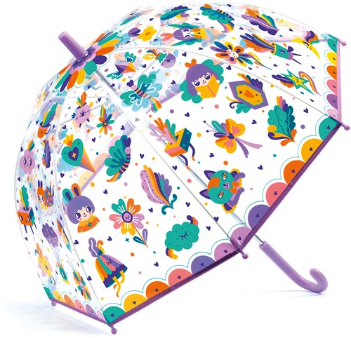 Djeco parapluie arc-en-ciel - parapluie enfant coloré au design kawaii