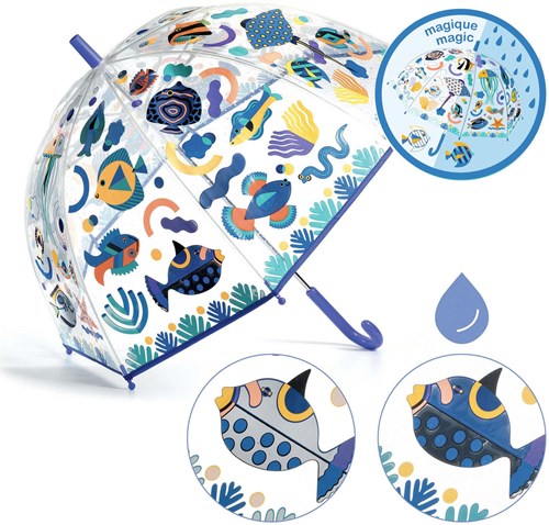 Djeco parapluie Fishes - parapluie enfant poissons changeant de couleur-3