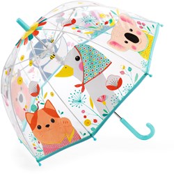 Djeco paraplu enfant nature - transparent - motif animaux - solide