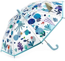 Djeco paraplu enfant Sea - transparent - vie marine colorée pour enfants