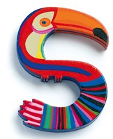 Djeco houten letter S - dierenletter voor kinderkamer decoratie