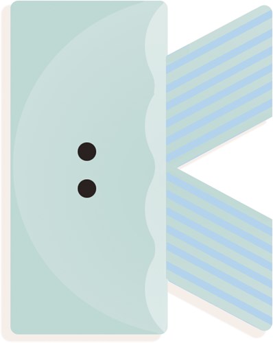 Djeco houten letter K - grafische dierenletter voor kinderkamer decoratie