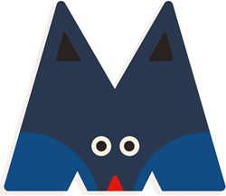 Djeco houten letter M - grafische dierenletter kinderkamer decoratie