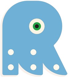 Djeco houten letter R - grafische dierenletter kinderkamer decoratie