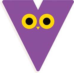 Djeco houten letter V - grafische dierenletter voor kinderkamer
