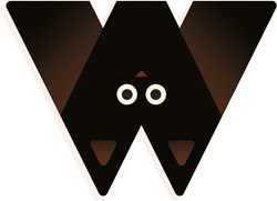Djeco lettre en bois W - lettre animale graphique pour chambre d'enfant