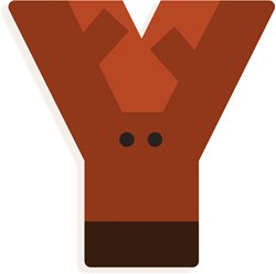 Djeco houten letter Y - grafische dierenletter voor kinderkamer
