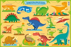 Deltas educatieve onderlegger dinosaurussen - kleurrijk PVC tafelaccessoire
