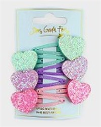 Den Goda Fen barrettes cœur multicolores - 6 pièces - 5cm jouet