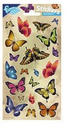 Totum feuille autocollante paillettes papillons - autocollant créatif pour enfants