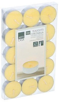 Bougie à la citronnelle extérieur jaune 15 pièces cire décoration