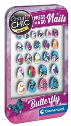 Clementoni kunstnagels speelgoed - Crazy Chic Press & Go Vlinders