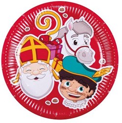 Boland papieren borden Sinterklaas - feestservies voor kinderen - set van 10