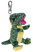 Lumo Stars Dino T-Rex sleutelhanger pluche knuffel 8,5cm groen