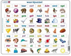 Larsen educatieve puzzel leren lezen woordpuzzel karton 40 stukjes