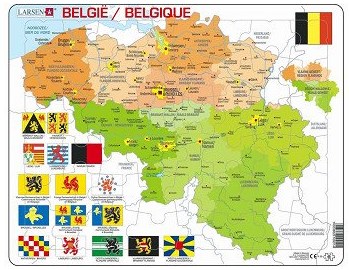 Puzzle carte Belgique éducatif carton 48 pièces carte géographique