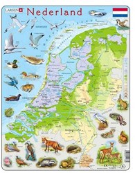 Puzzle carte des Pays-Bas animaux éducatif carton 68 pièces puzzle