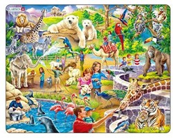 Legpuzzel dieren in de dierentuin 48 stukjes karton educatief