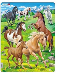 Legpuzzel dieren paarden 65 stukjes karton educatief speelgoed