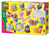 Ses 01154 Moulage en plâtre pailleté Chien Chat