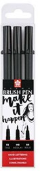 Sakura set de stylos pinceau noir - stylos créatifs pour illustration