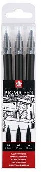 Sakura feutre noir Pigma Pen set 3 pièces - encre permanente