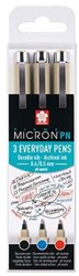 Sakura Pigma Micron PN set - 3 stylos à pigment bureau couleurs
