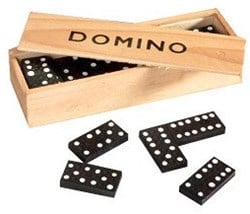 Twisk Domino spel in houten kistje 5214