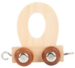 Small Foot houten lettertrein letter O set van 12 stuks naturel