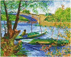 Diamond Dotz diamond painting - Fishing in Spring Van Gogh 50x40cm kit créatif