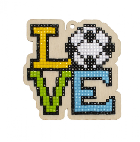 Wizardi Diamond Painting jouet Love Football bois multicolore