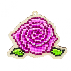 Wizardi Diamond Painting pendentif rose - kit créatif DIY aimant