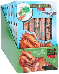 Depesche Dino World set de crayons de couleur mini dino avec taille-crayon