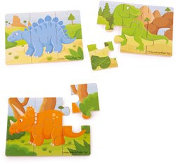 Bigjigs Dinosaurus (6-delige Puzzels) 3 Puzzels