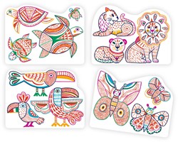 Djeco cartes à colorier jouet animaux sauvages FSC MIX - set créatif