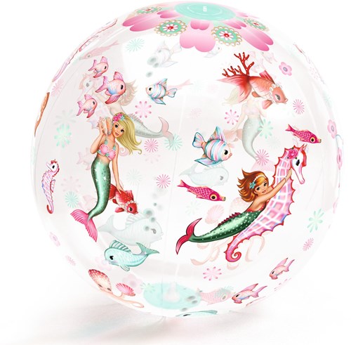 Djeco balle sirène - ballon de jeu gonflable 35 cm pour l'extérieur