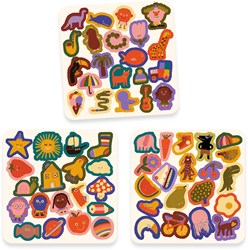Djeco stickers speelgoed - 60 vilten stickers Les rigolos FSC MIX