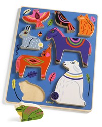 Djeco houten puzzel Nora & co - bosdieren speelgoed