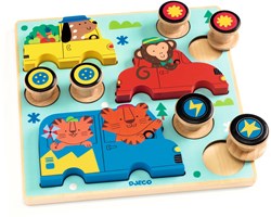 Djeco houten puzzel speelgoed - kleurrijke relief puzzel voor kinderen