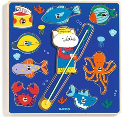 Djeco puzzle en bois jouet - puzzle poisson coloré pour enfants