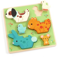 Djeco puzzle en bois jouet - Puzz & Play Friends FSC 100%